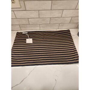 Williams Sonoma Home 100% Silk‎ 22x14 Navy Blue Brown Pillow Cover New With Tags